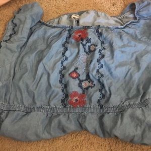 Jean romper! With embroidery